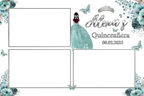 Birthday photobooth template 4x6 black white and gold balloons birthday mirror photo booth template