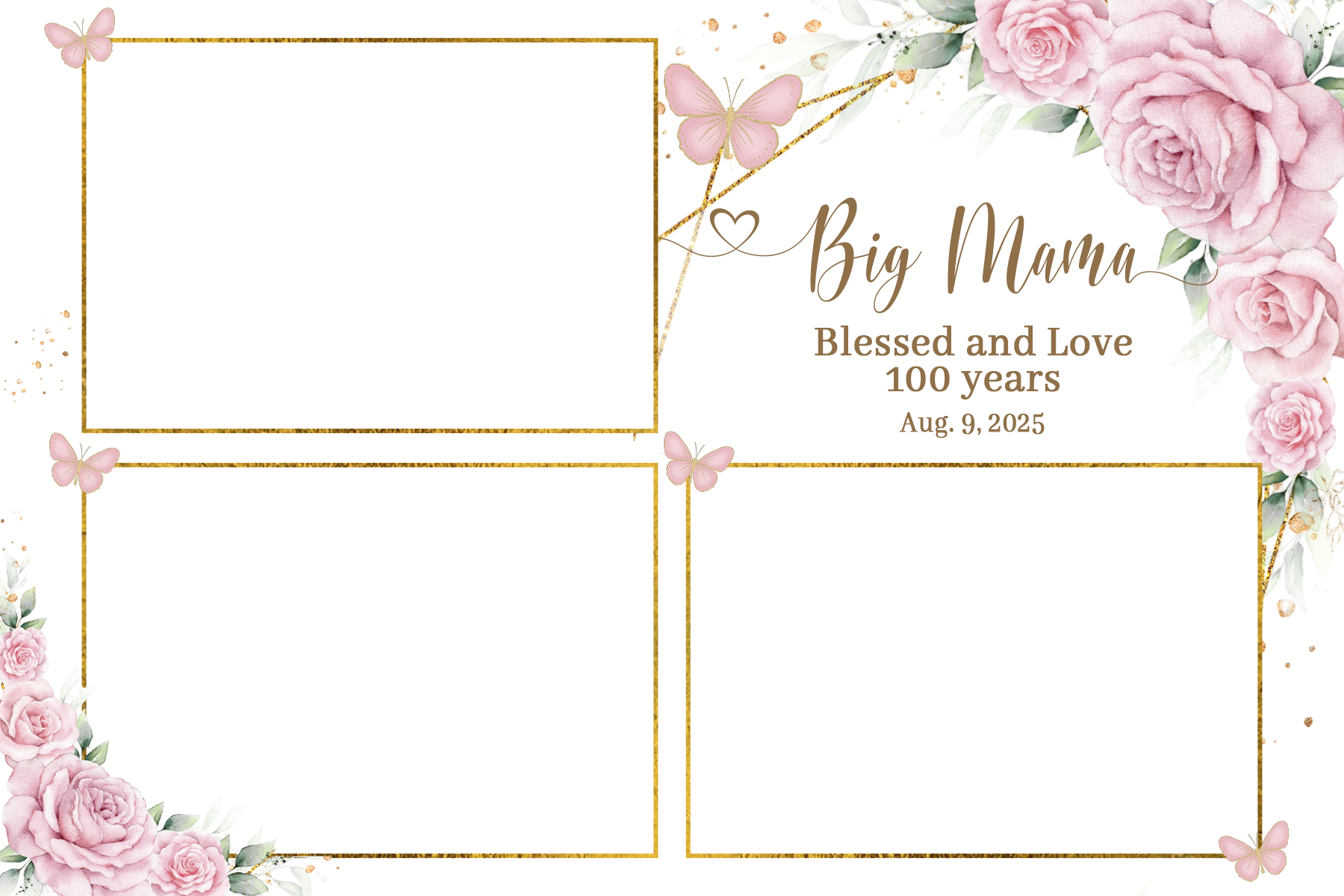 Birthday photobooth template 4x6 black white and gold balloons birthday mirror photo booth template