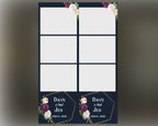 Wedding Photo booth Template Bridal Shower Sweet 16 Sixteen black red rose Floral Anniversary Photobooth Template  2x6