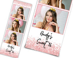 Rose Pink Sweet 16 Wedding Anniversary 2x6 photobooth template darkroom booth photo booth Valentine Dunce party