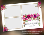 Floral Bridal Wedding Quinceanera Sweet Sixteen 16 Photobooth Template photo booth 4x6 protrait Black Rose Red Pink