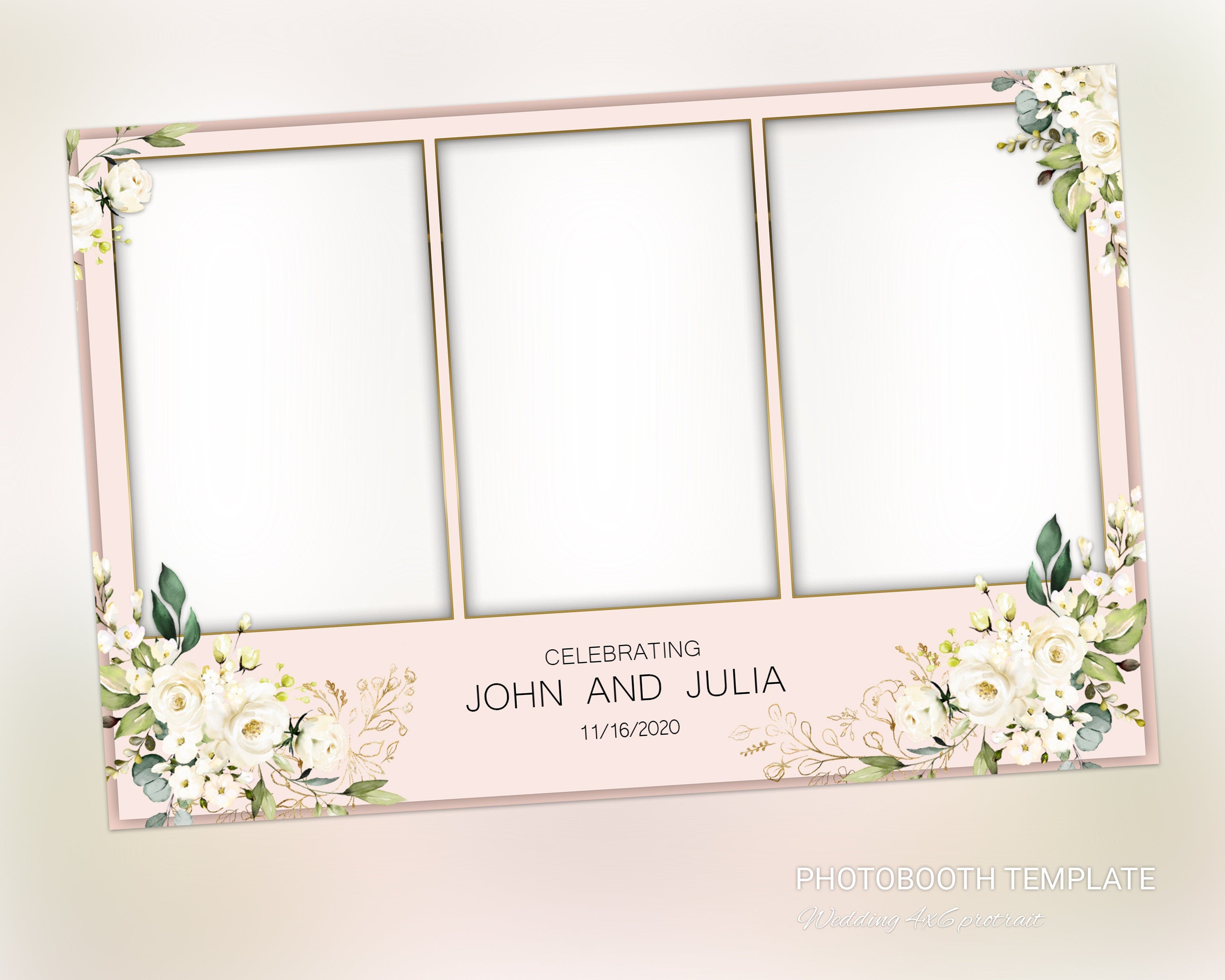 Wedding Photo Booth Template Sweet Sixteen Photo Booth Template Photobooth Template Floral Bridal 4x6 anniversary pns psd xbdr