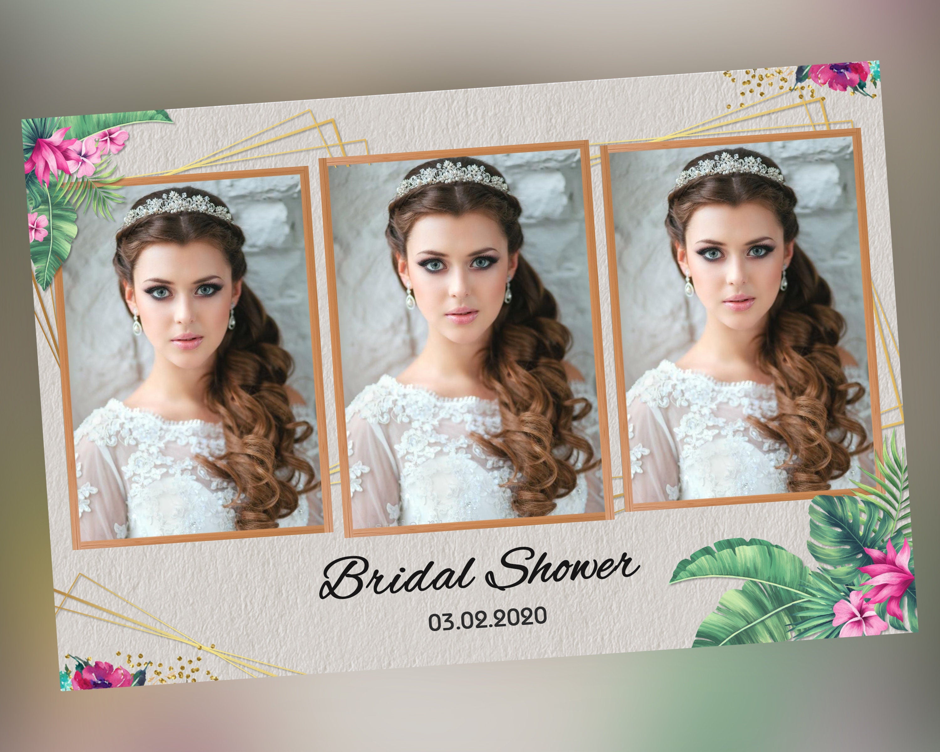 Photobooth Template Bridal Shower Sweet 16 Sixteen Photobooth Template Natural Floral 4x6 Photo Booth Template