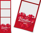 Valentine Day Photo Booth Template Love Pink 2x6 photobooth template included with Font