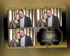 Photobooth Template Gold Glitter, Birthday Gold Bridal Wedding Anniversary 4x6 Photo Booth Template included FONT file