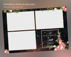 Photobooth Template Birthday Quinceanera Sweet Sixteen floral sweet 16 Photobooth Template 4x6 photo booth