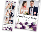 Wedding Photobooth Template, Purple Floral Photo booth Template, Wedding, Bridal Shower, Sweet 16, Purple Plum Color Flower