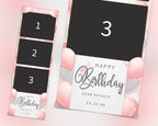Photobooth Template Birthday Party Pink Glitter 2x6 Birthday photobooth template photo booth stripe png, psd, xbdr