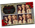 Sweet 16 Photo booth template, Birthday, Floral, Bridal, Wedding, Quinceanera 16th Birthday Photobooth Template photo booth 2x6