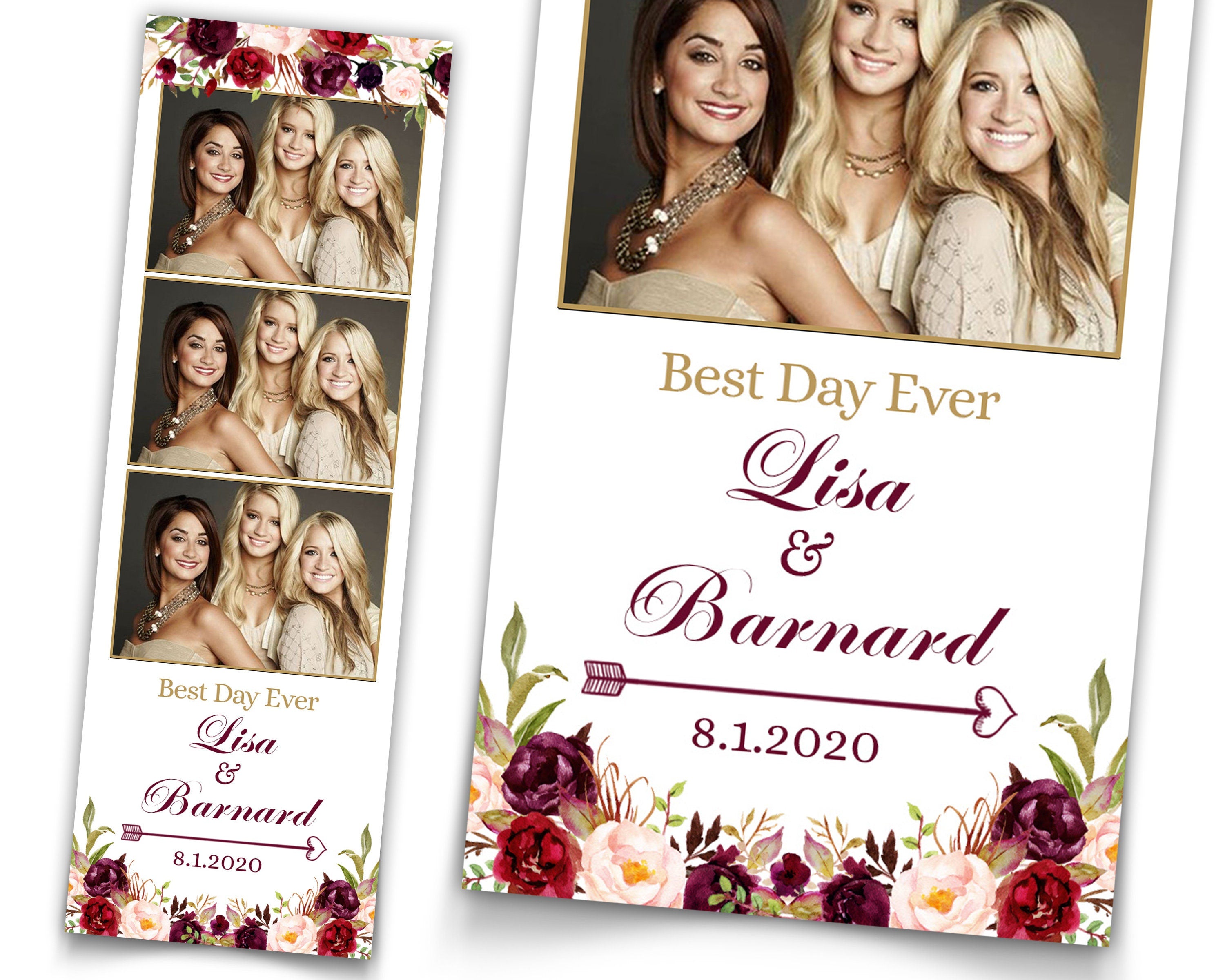 Photobooth template Floral Bridal Wedding Quinceanera birthday Sweet Sixteen 16 Photobooth Template photo booth Photo Strip
