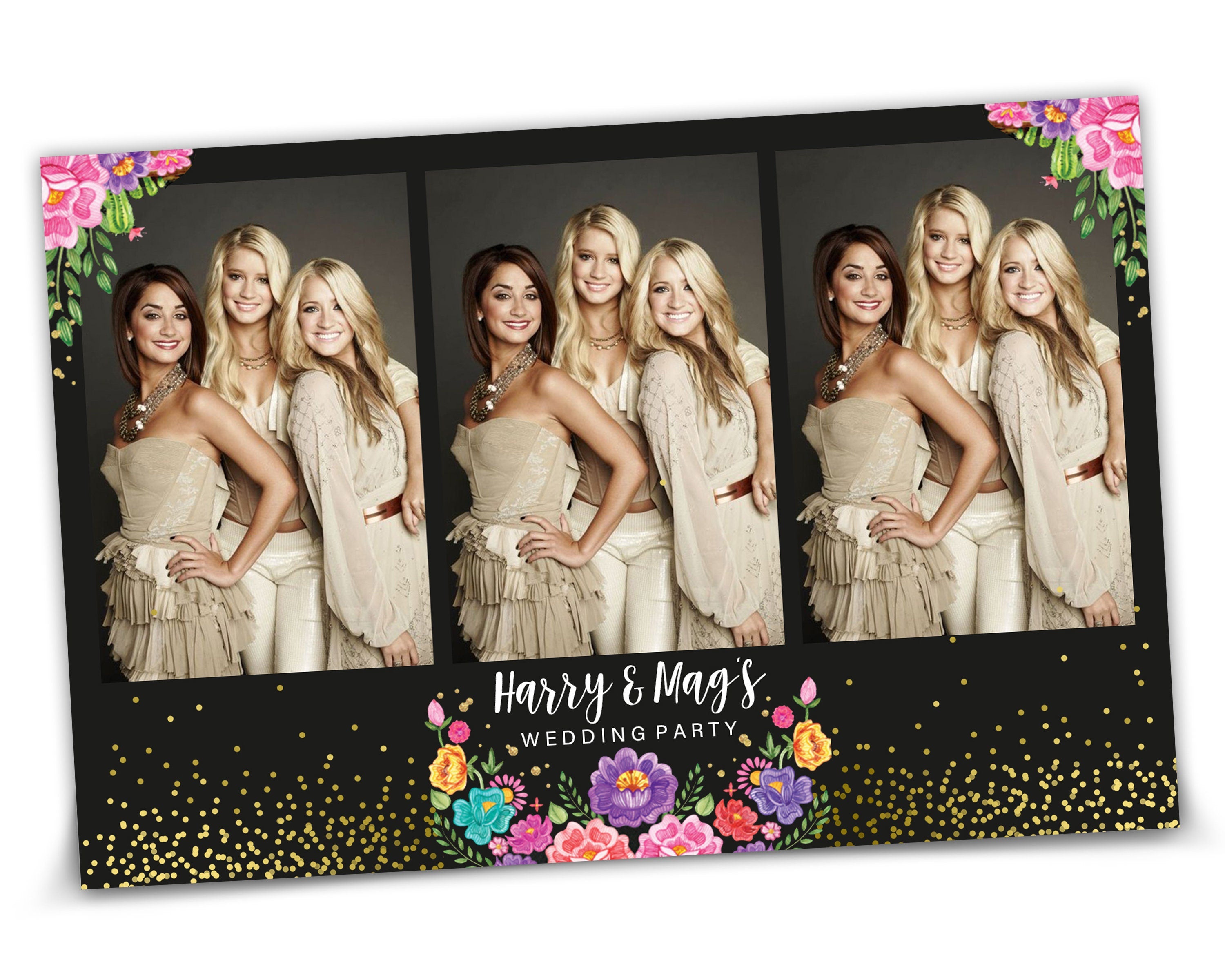 Photobooth Template Wedding Bridal Shower Sweet 16 Floral Anniversary Photo Booth Template 4x6 Photobooth Template with xbdr psd png jpg