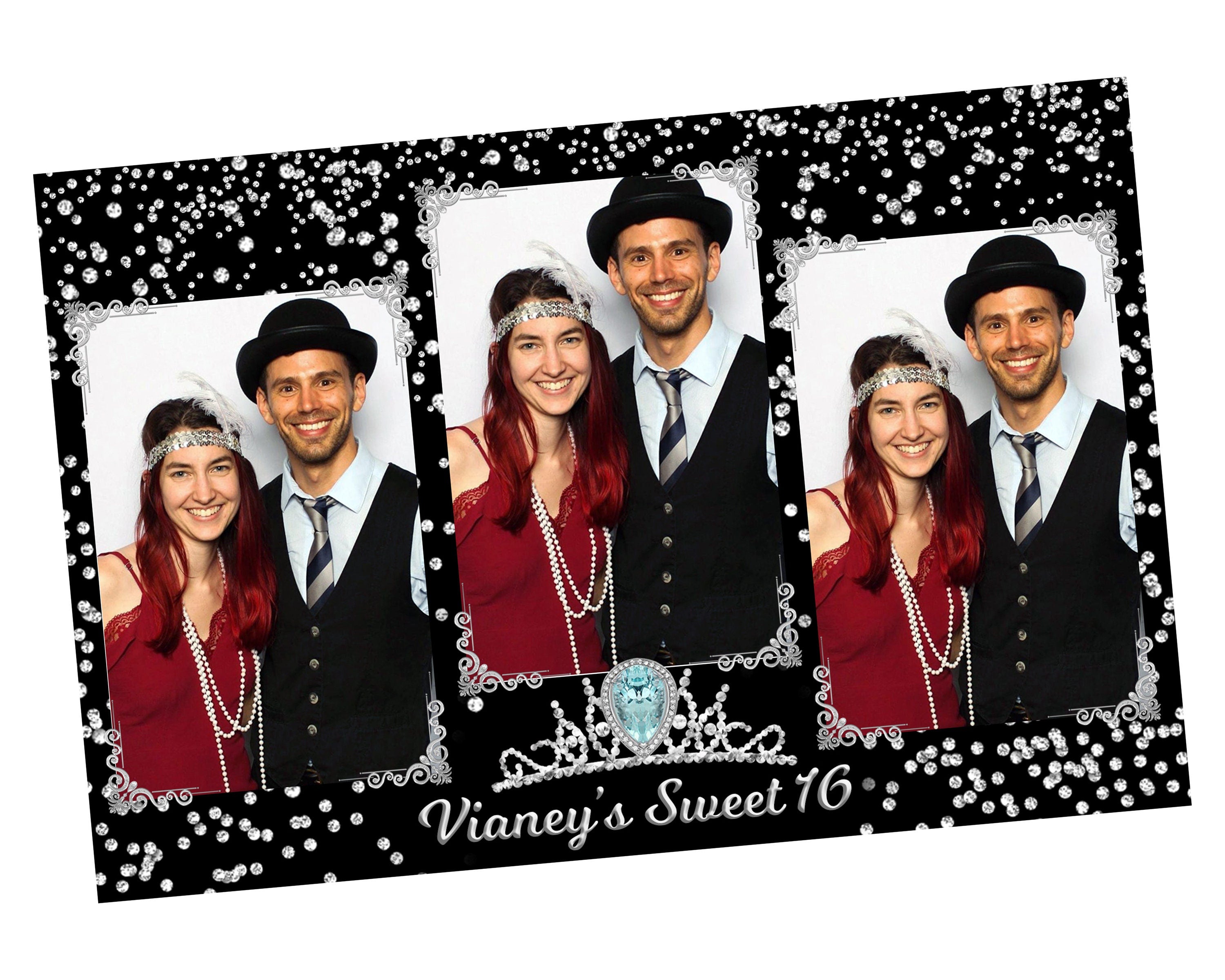 Sweet 16 Quinceanera Wedding Bridal Shower Birthday Starts Photobooth Template birthday photo booth Sixteen overlay