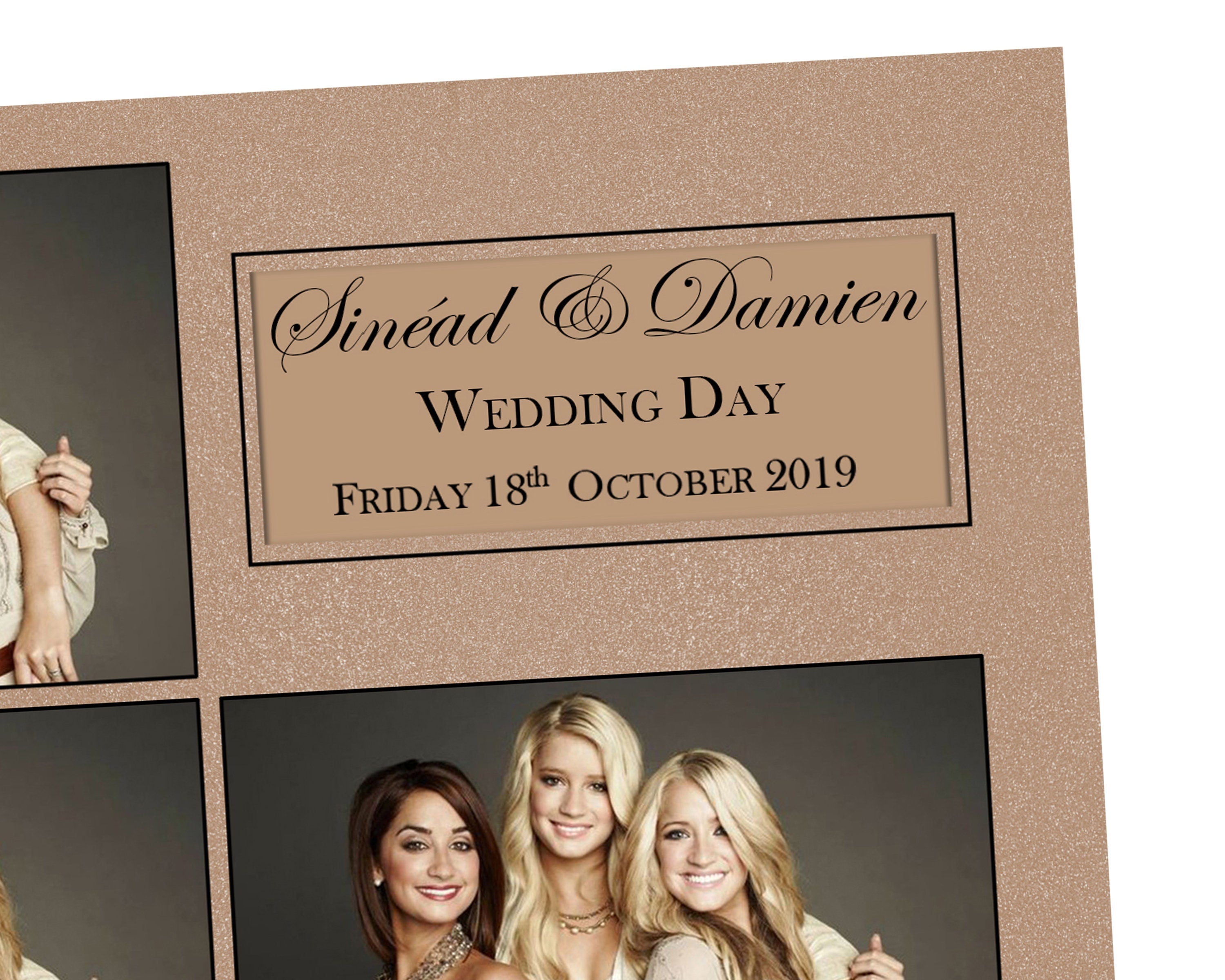 Glitter Wedding Bridal Shower Sweet 16 Floral Anniversary Photo Booth Template 2x6 Photobooth Template with xbdr psd png jpg and mockup