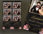 Photo Booth Template Wedding Bridal Shower Birthday Photobooth Template Gold Sweet 16 Bridal anniversary Floral 4x6 Photo Booth Template