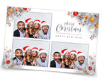 Photo Booth Template Merry Christmas Day Party New Year 2021 Silver Photobooth Template 4x6 Photo Strips Frame Template