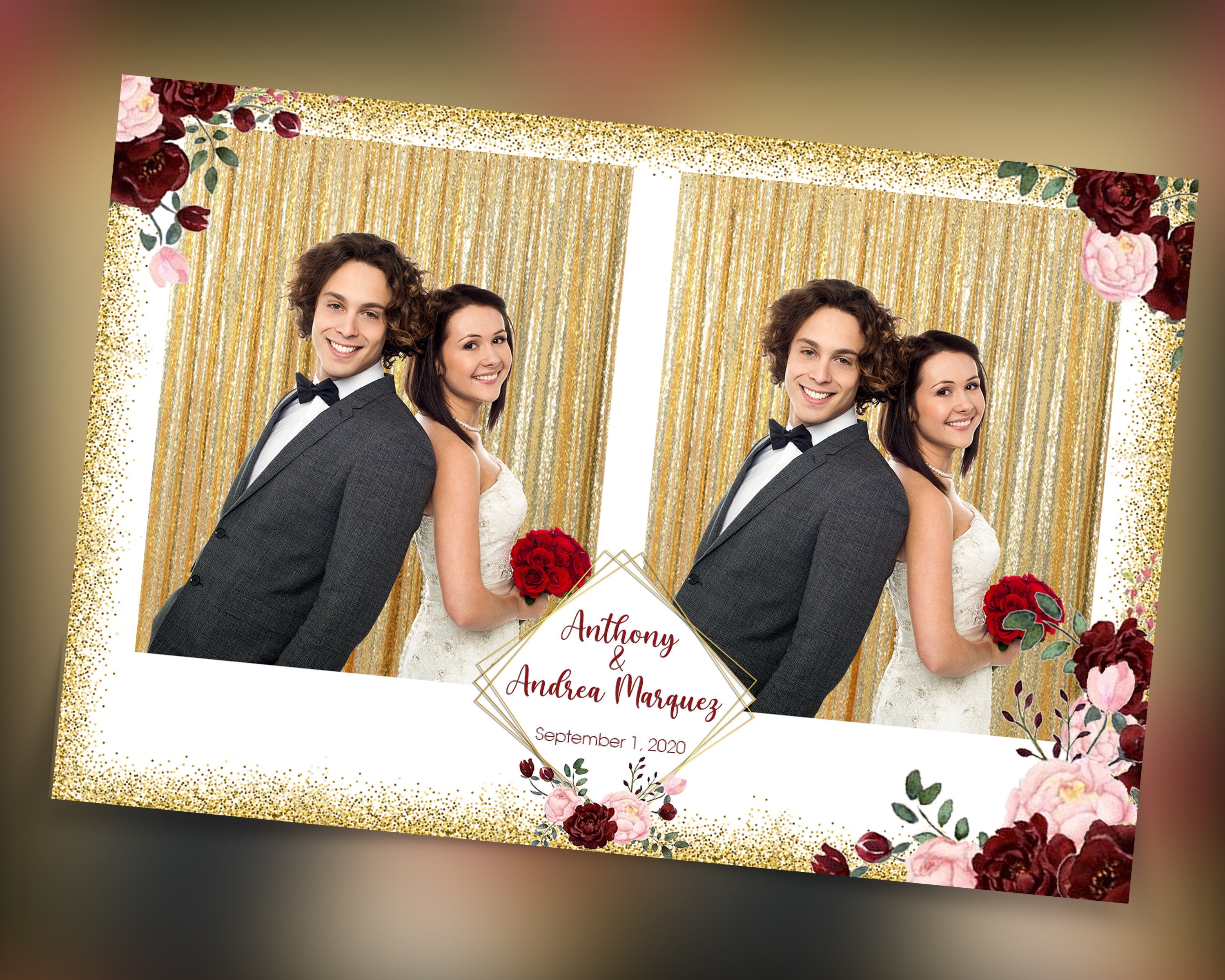 Wedding Photobooth Template, Floral Photobooth Template, 4x6 Wedding Photo booth Template, Sweet Sixteen, Sweet 16, Bridal Shower, 4x6