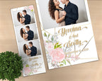 Wedding Bridal Shower Sweet 16 Floral Anniversary pink rose Photo Booth Template 2x6 Photobooth Template with xbdr psd png jpg and mockup