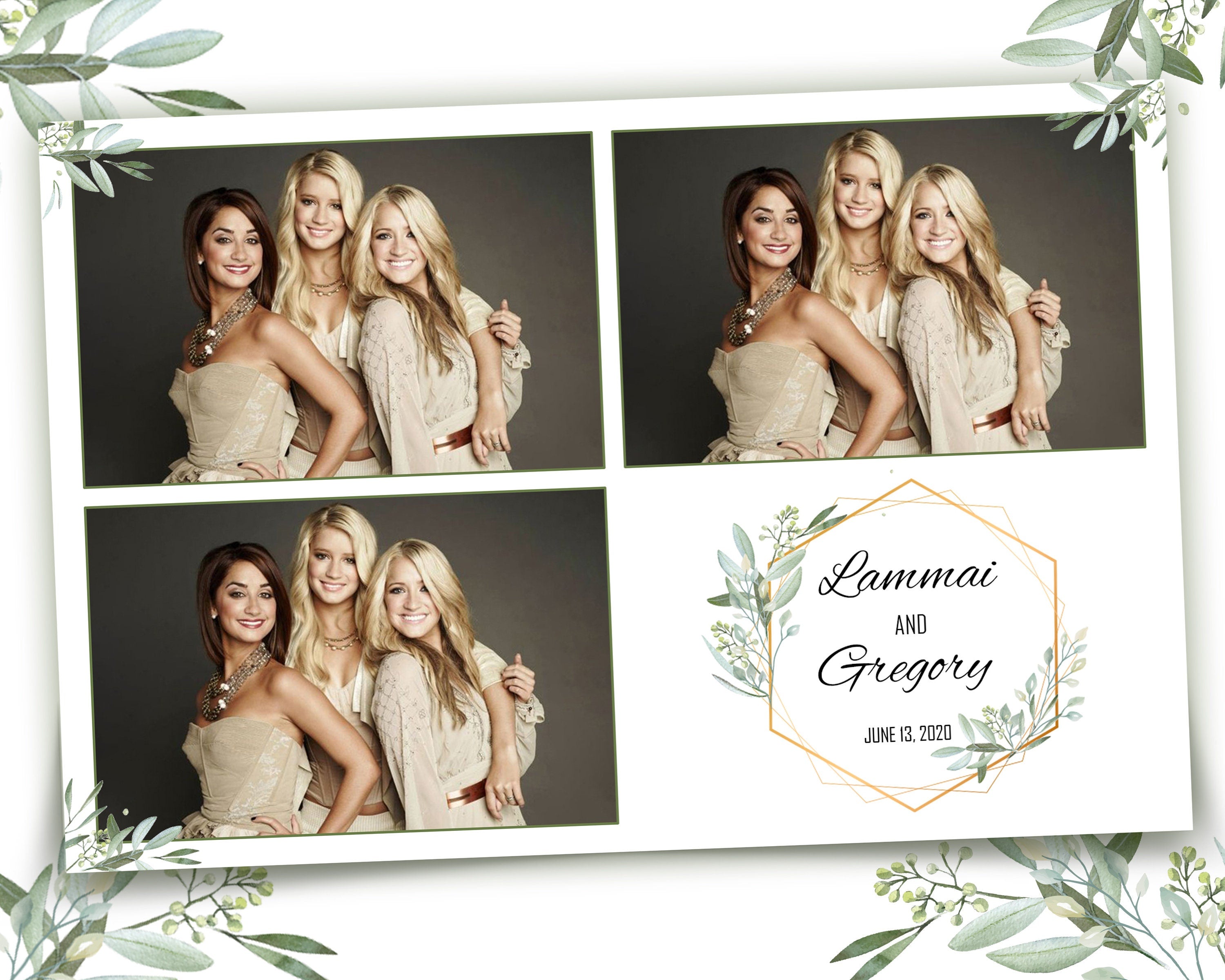 Photobooth Templaet Wedding Bridal Shower Sweet 16 Floral Anniversary Photo Booth Template 4x6 Photobooth Template with xbdr psd png jpg