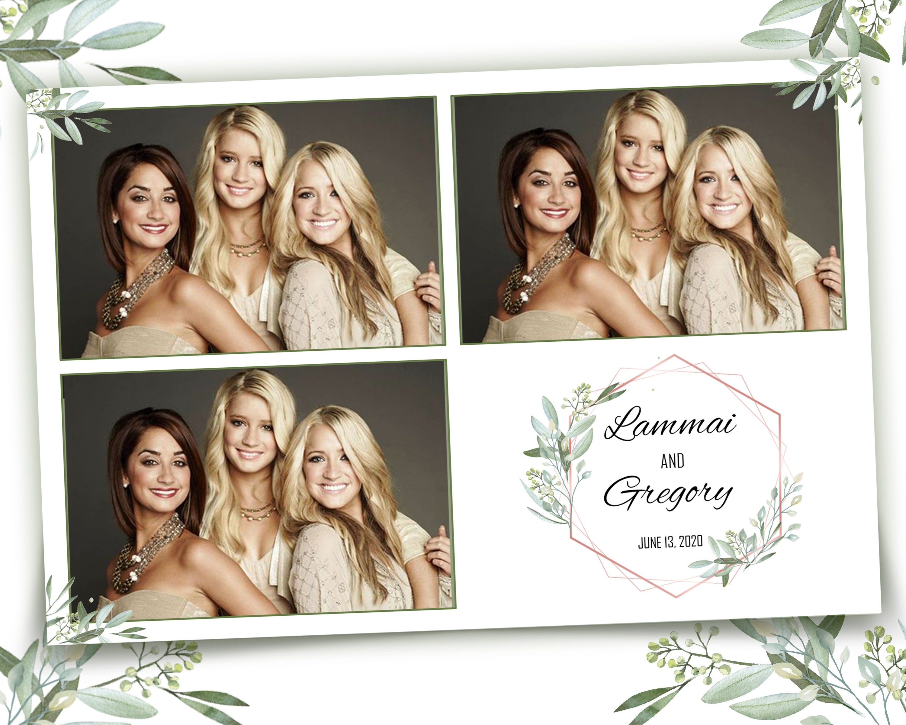 Photobooth Templaet Wedding Bridal Shower Sweet 16 Floral Anniversary Photo Booth Template 4x6 Photobooth Template with xbdr psd png jpg