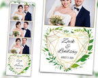 Greenery Photo Booth Template Wedding Photobooth Bridal Shower Template Anniversary 2x6 strip and 4x6 Photo booth Template Floral with Font