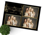 Wedding Photobooth Template, Floral Bridal Photobooth Template, 4x6 Wedding Photo booth Template, Sweet Sixteen, black and gold template