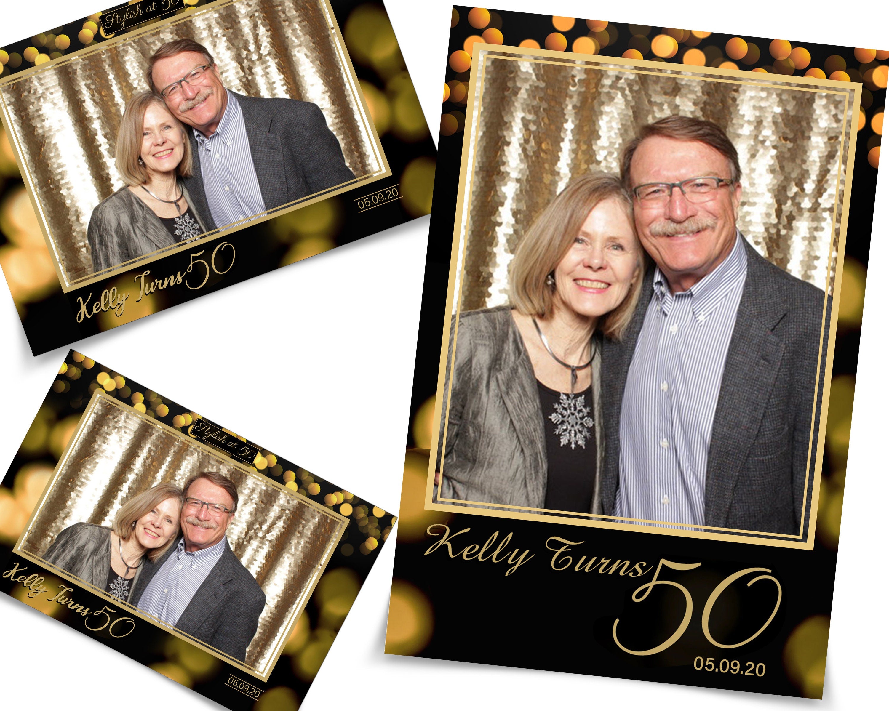 Photobooth Template Gold Glitter Photobooth Template for Birthday Gold Bridal Wedding Anniversary 4x6 Photo Booth Template