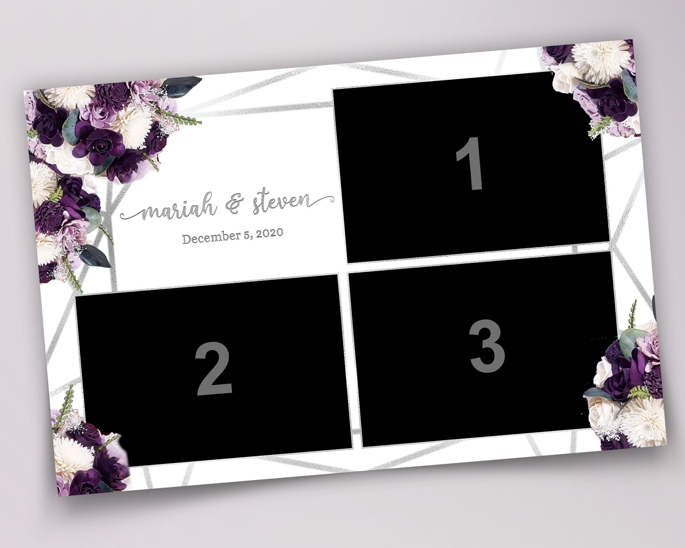Purple Wedding Photo Booth Template Purple Floral Photobooth Template Anniversary Photobooth Sweet 16 Bridal Shower purple Flower plum 150