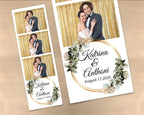 Wedding Bridal Shower Sweet 16 Floral greenery Anniversary Photo Booth Template 2x6 Photobooth Template with XBDR Booth File and Font