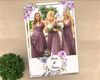 Purple Floral Flower Photo Booth Template with Greenery Wedding Bridal Shower Anniversary 4x6 Photobooth Template