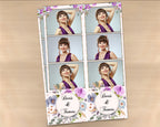 Photo Booth Template purple floral gold greenery Floral Bridal Wedding Quinceanera Sweet Sixteen Birthday double photo Strips 4 x 6