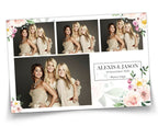 Photo Booth Template Wedding Bridal Shower Sweet 16 Floral Anniversary 2x6 and 4x6 Photobooth Template with xbdr psd png jpg and mockup