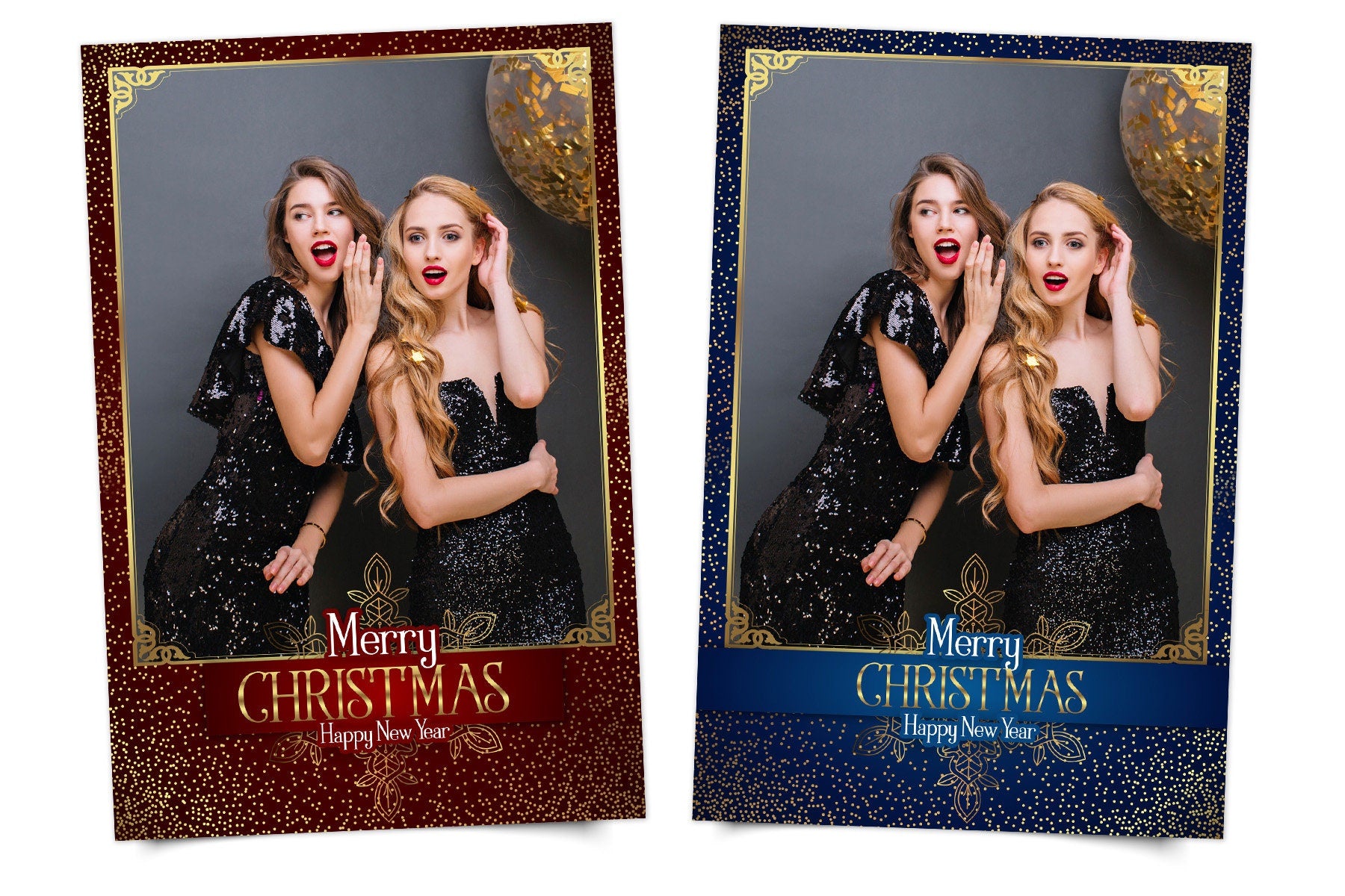 Photo Booth Template Merry Christmas New Year 2021 Party Photobooth Template 4x6  1 Photo Frame Template