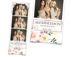 Photo Booth Template Wedding Bridal Shower Sweet 16 Floral Anniversary 2x6 Photobooth Template with xbdr psd png jpg and mockup