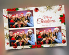 Christmas Photobooth Template, Merry Christmas and New Year, Poinsettia Xmas Photobooth Template
