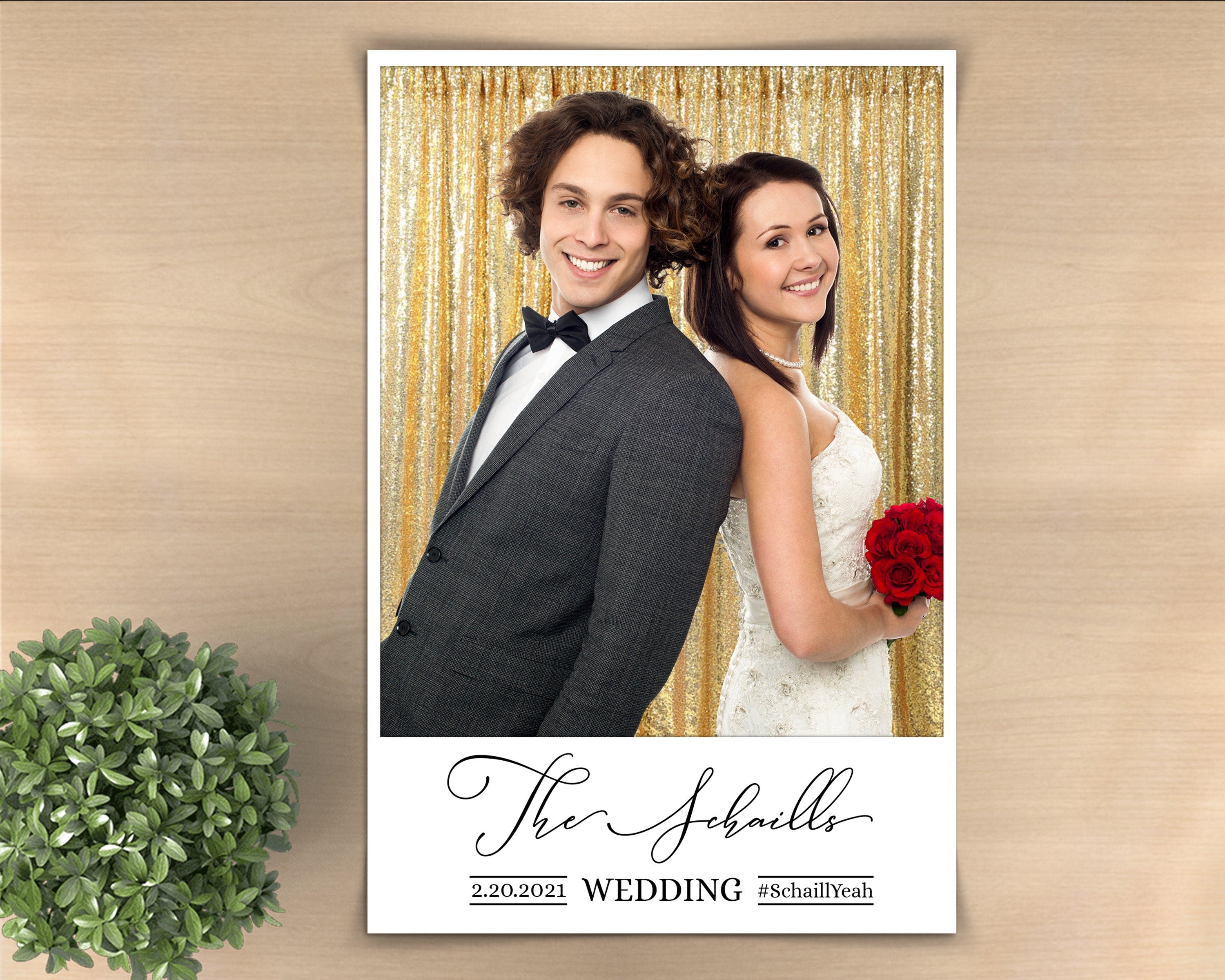 Photo Booth Template Wedding Bridal Shower Anniversary4x6 Single Photo iPad Booh Photobooth Template included Font with Free edit