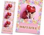 Valentine Day Candy Hearts Photo Booth Template Love Pink 2x6 Photobooth Template included with Font