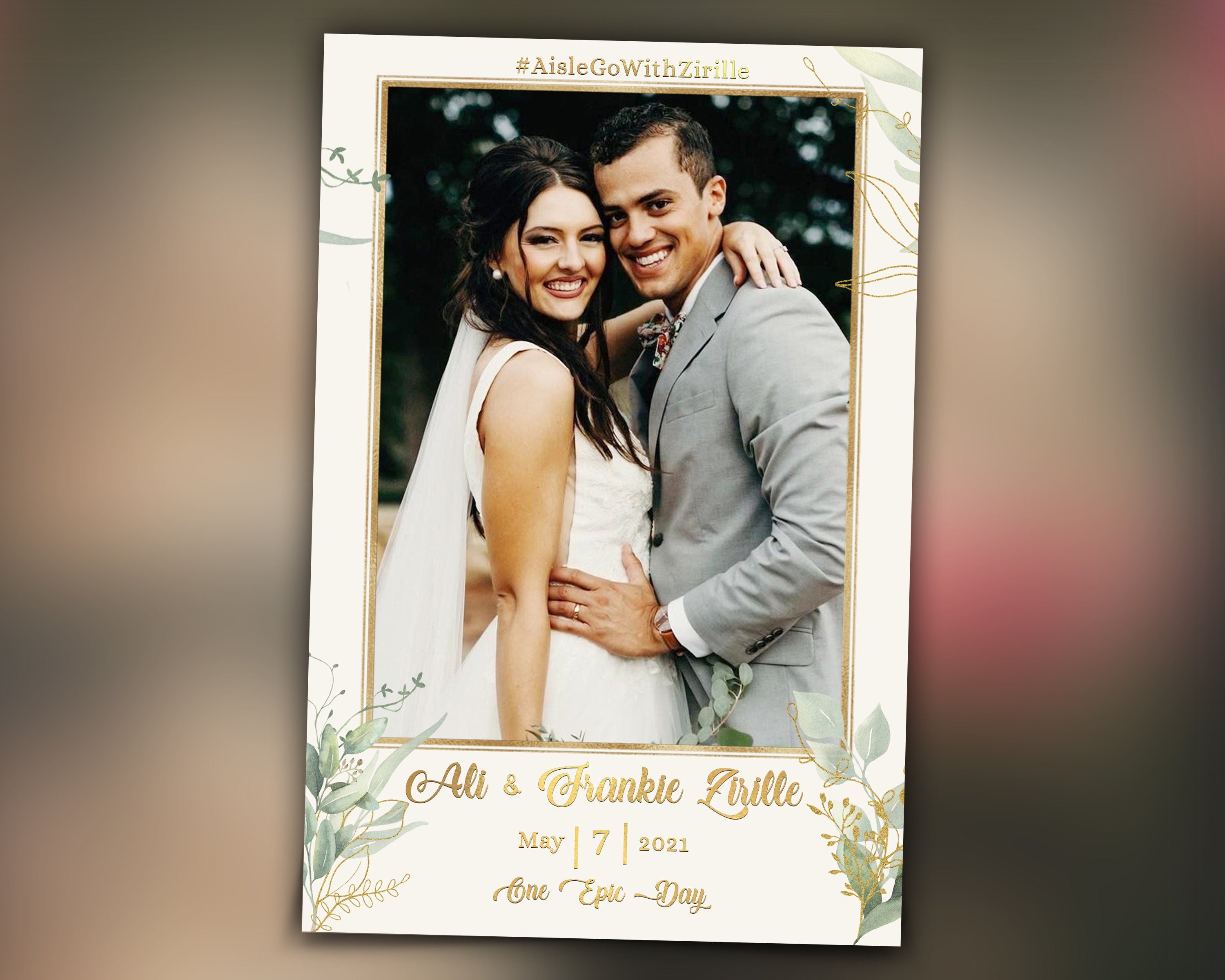 Photo Booth Template Wedding, Bridal Shower, Anniversary, Floral Photobooth Template 4x6 PNG, JPG with FONT files