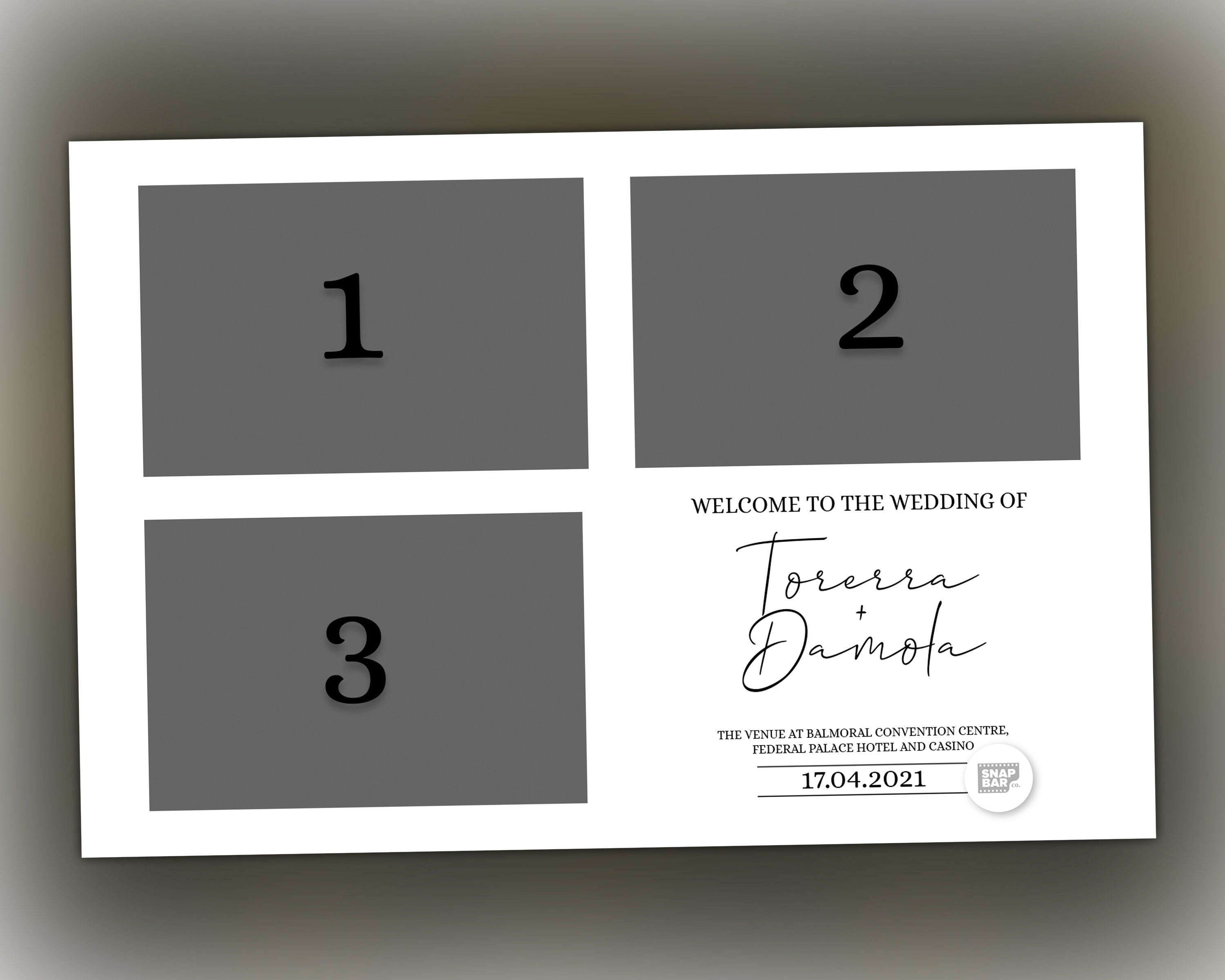 Wedding signature black and white Wedding/ Anniversary Photo Booth Template 4x6 inch Photobooth Template with FONT