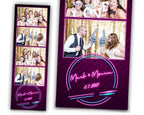 Wedding Photo Booth Template Neon Light Photobooth Template, Wedding, Neon lights, Party, 2x6 inch 3 and 4 photo box with FONT file