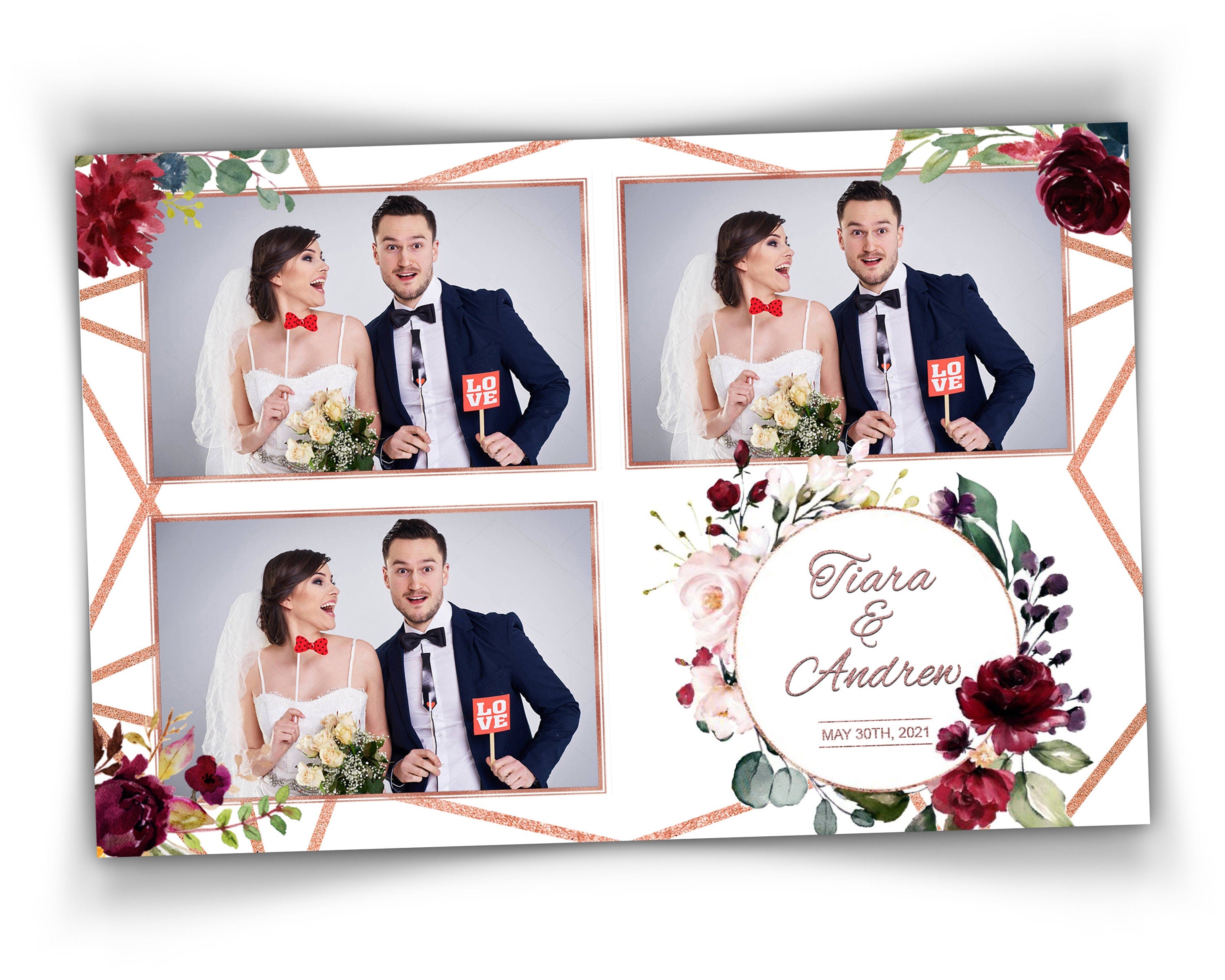 Wedding Photo Booth Template Purple Floral Photobooth Template Wedding Photo booth Template Sweet Sixteen Sweet 16 Bridal Shower purple