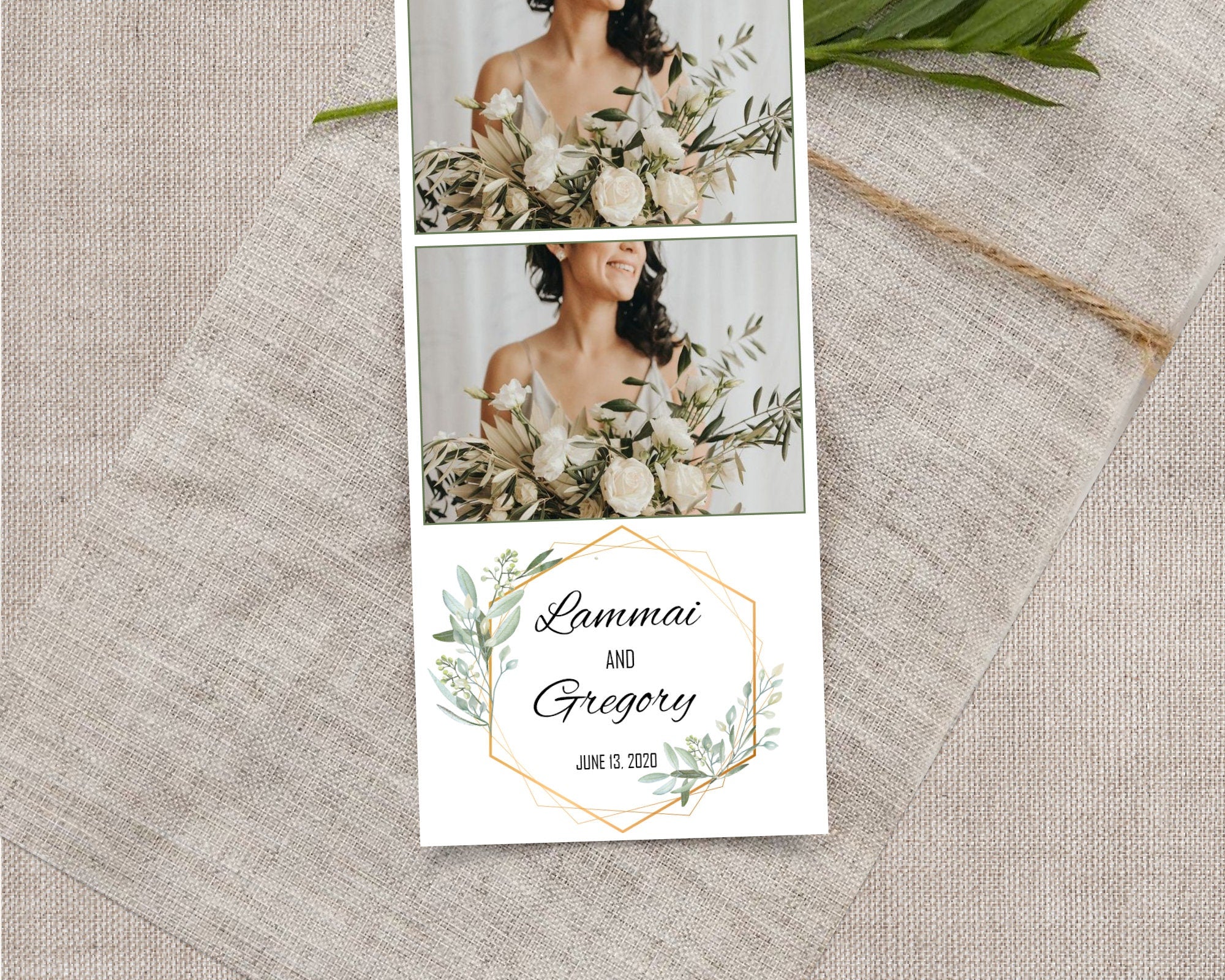 Photo Booth Template for Wedding  Bridal Shower Sweet 16 Floral Anniversary  2x6 Photobooth Template with XBDR Booth File and Font