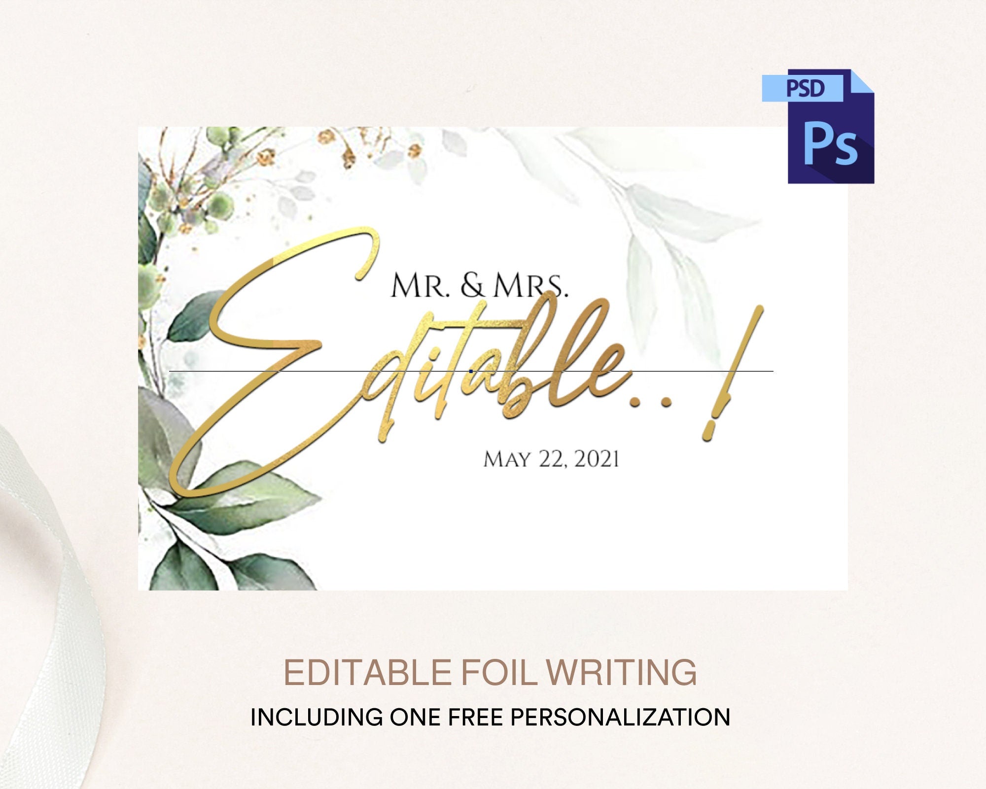 Wedding Bridal Shower green Photobooth Template Floral leaves Anniversary Template 4x6 3 shot photo booth template watercolor eucalyptus