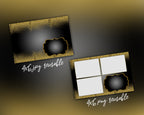 Photobooth Template Gold Glitter, Birthday Gold Bridal Wedding Anniversary 4x6 Photo Booth Template included FONT file