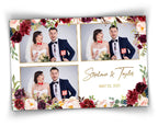 Wedding Photo Booth Template, Burgundy Flowers Photobooth Template, Anniversary, Sweet 16, Birthday, Bridal Shower Party