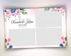Wedding Photo Booth Template blush, pink, baby blue and white floral 4x6