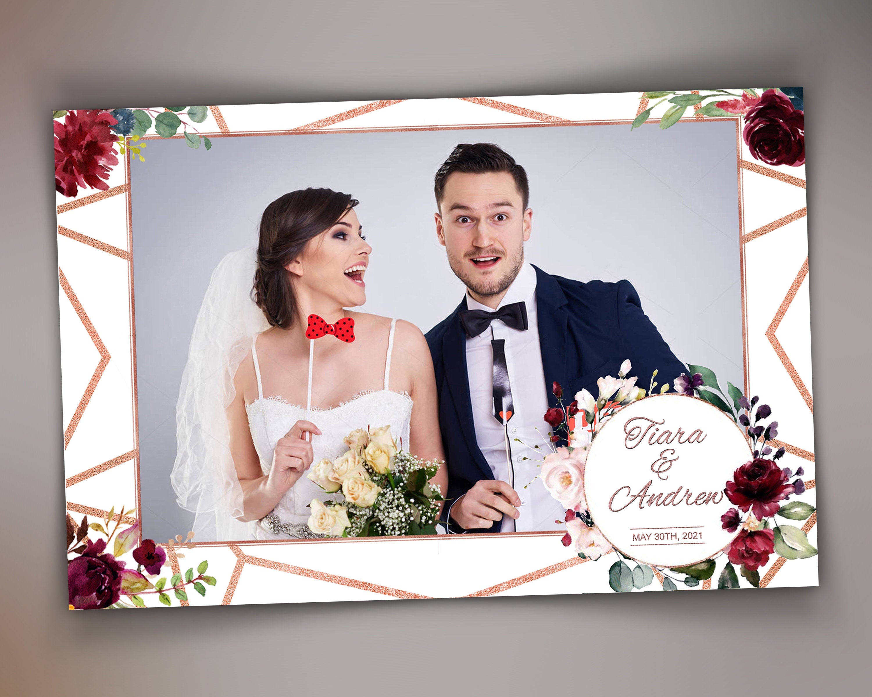 Wedding Photo Booth Template, Floral Photobooth Template, 4x6 Wedding Photo booth Template, anniversary Photobooth, Bridal Shower Template