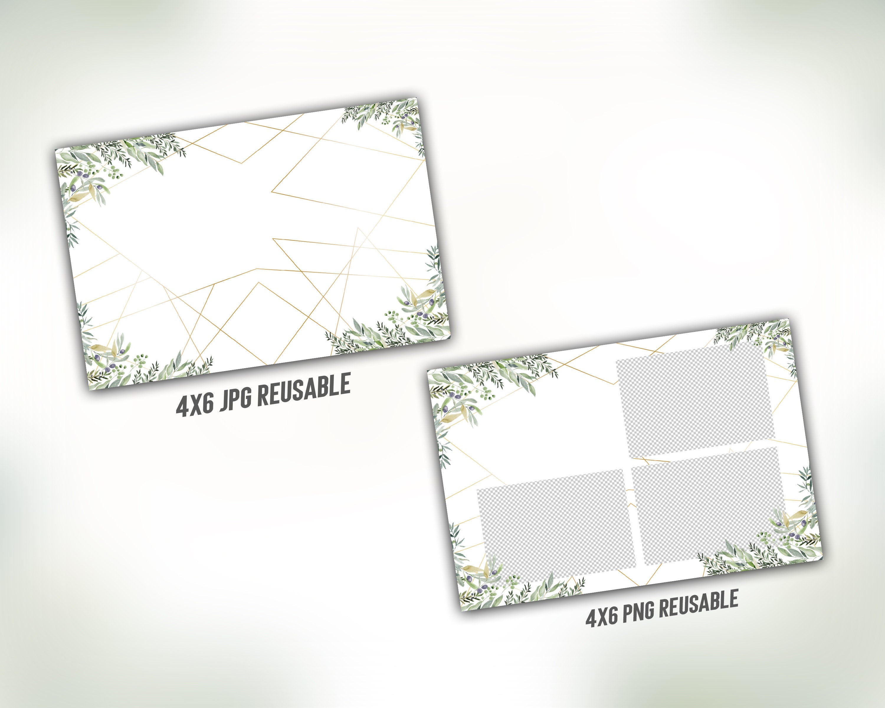 Greenery Wedding Photobooth Template, Bridal Shower Photo Booth, Anniversary