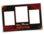 Photo Booth Template Birthday Party red glitter & black Photobooth Template 4x6  3 Photo Frame Template