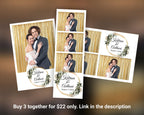 Wedding Bridal Shower Sweet 16 Floral greenery Anniversary Photo Booth Template 2x6 Photobooth Template with XBDR Booth File and Font