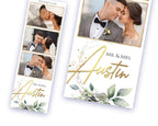 Wedding Photo booth Template 2x6 Greenery and Gold Floral Bridal Shower Anniversary strip photobooth template watercolor eucalyptus TB336